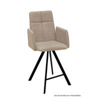 THEKENSTUHL drehbar (6er-Set) Despina 52x109x60 Schwarz/Natur - Schwarz/Naturfarben, Kunststoff (60/109/52cm) - 58aufmkessel