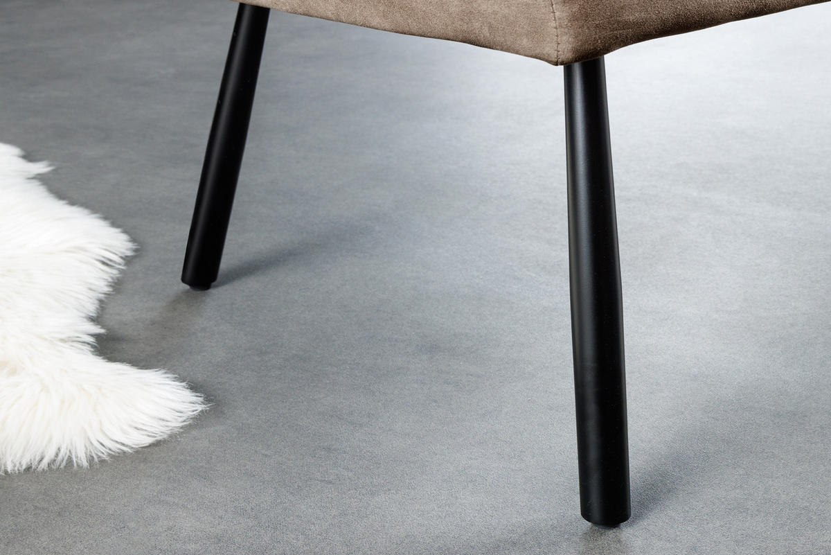 SITZBANK BIG GEORGE Flachgewebe Taupe 160 cm - Taupe/Schwarz, Textil/Metall (160/90/69cm) - riess-ambiente