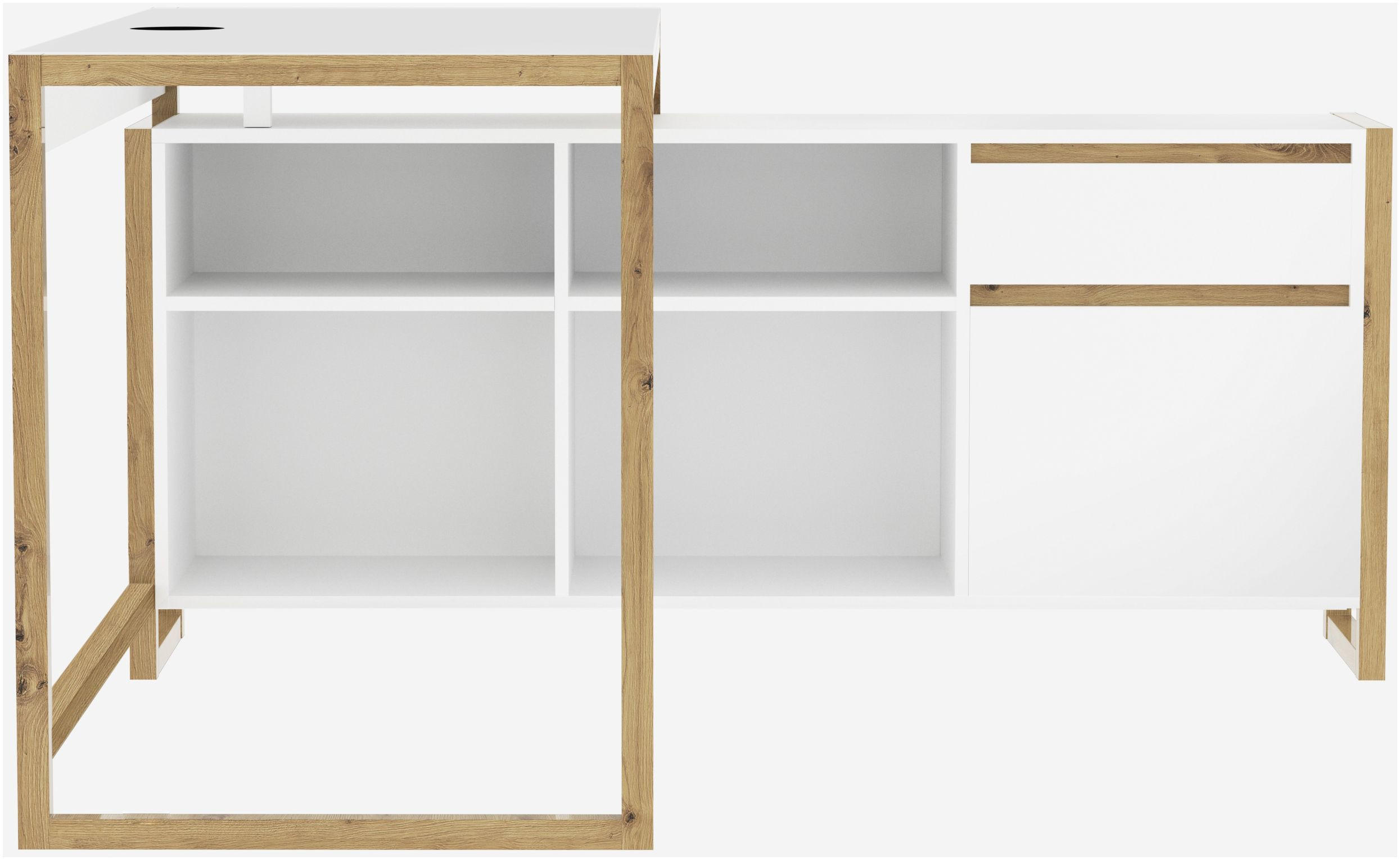 SCHREIBTISCH Denver 37A weiß / Dekor Artisan Oak 75/139/139 cm - Weiß/Eiche Artisan, Holzwerkstoff (139/139/75cm) - Calicosy