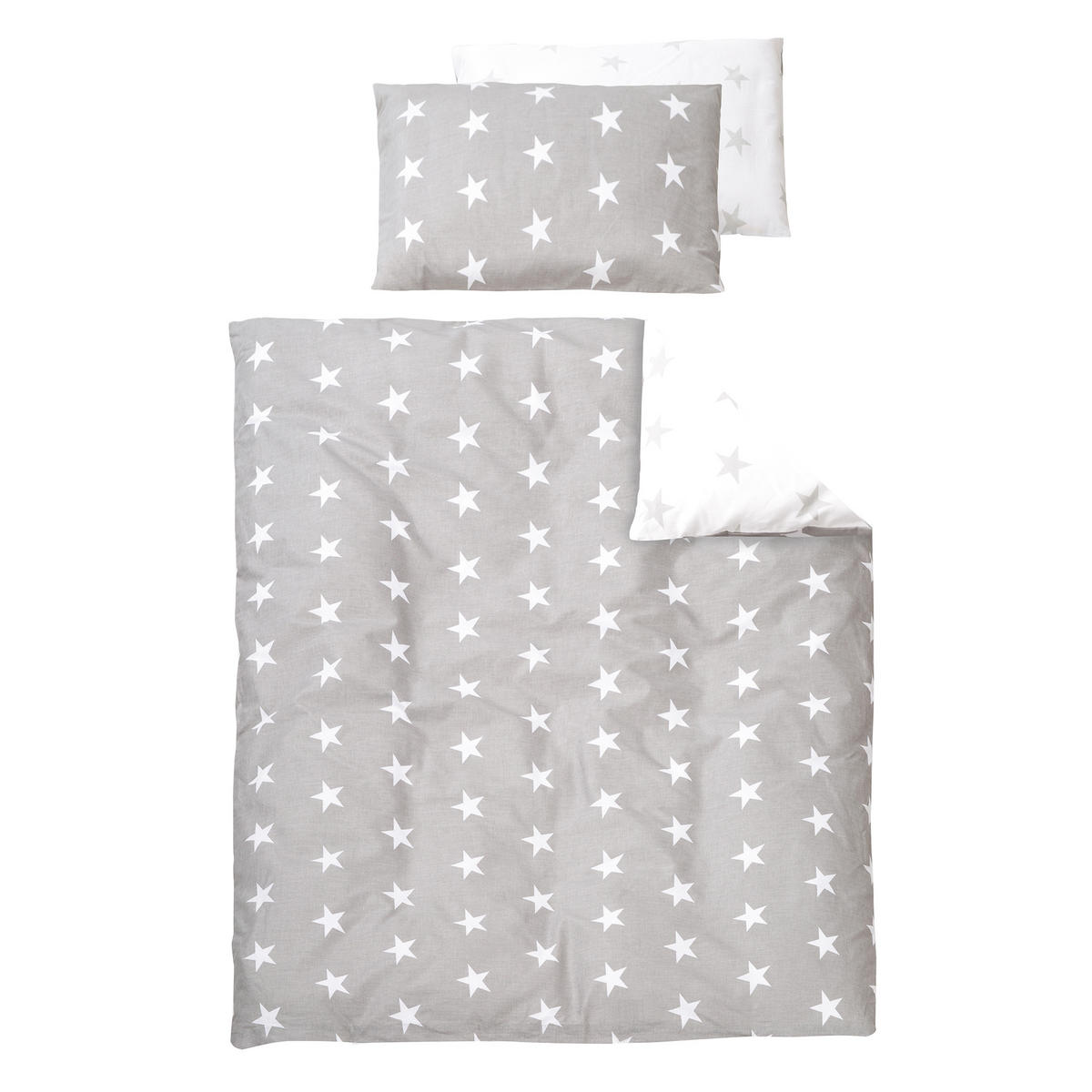 BABYBETT Sterne 2 70 x 140 cm inkl. Textilien - Weiß, Holzwerkstoff (70/140cm) - Roba