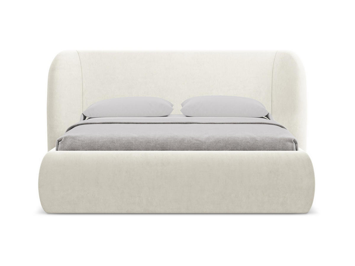 POLSTERBETT mit Bettkasten und Lattenrost 210x215 Beige - Beige/Creme, Kunststoff/Textil (160/200cm) - Makamii