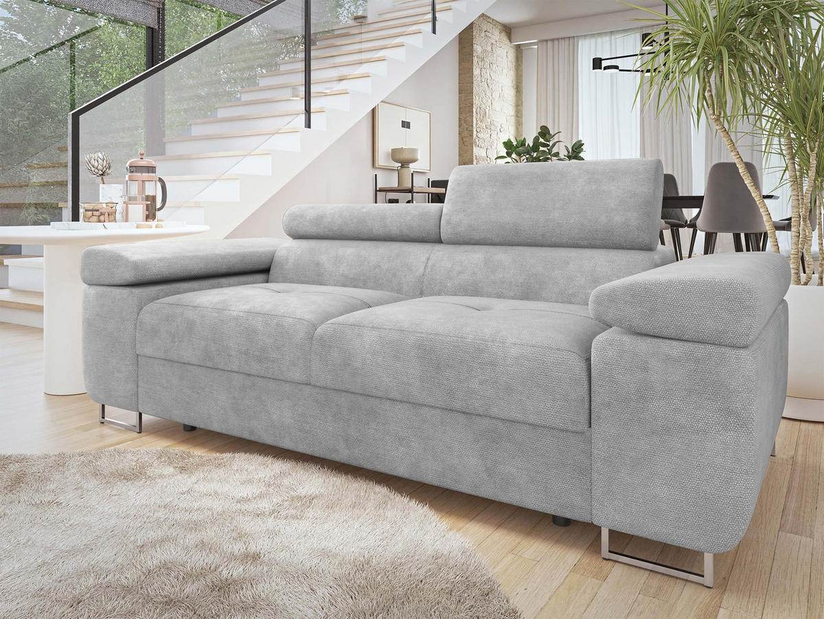 SOFA Torezio 2 - Greige, Holz/Textil (198/90/102cm) - MIRJAN24