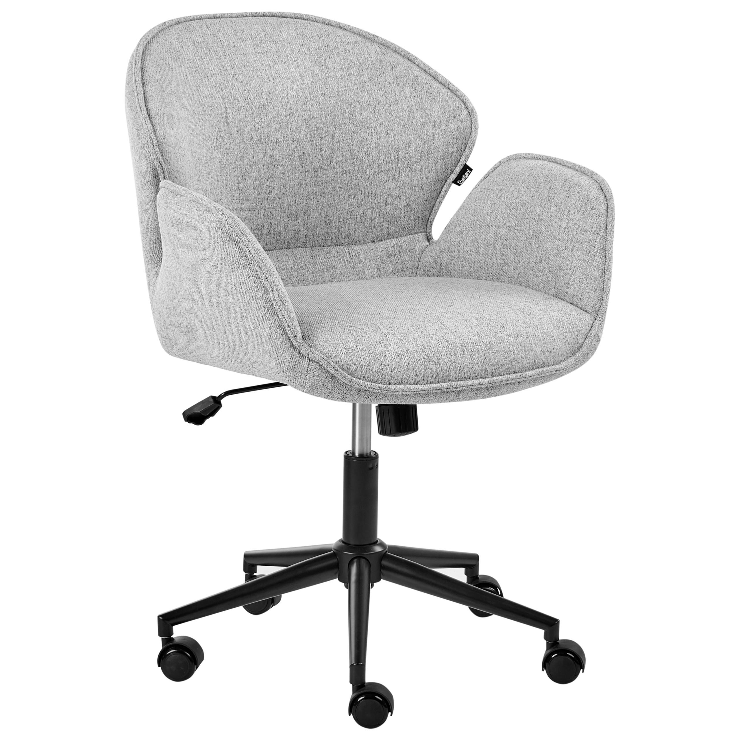 SCHREIBTISCHSTUHL Stoff Grau Belmar - Grau, Textil (63/83/70cm) - Beliani