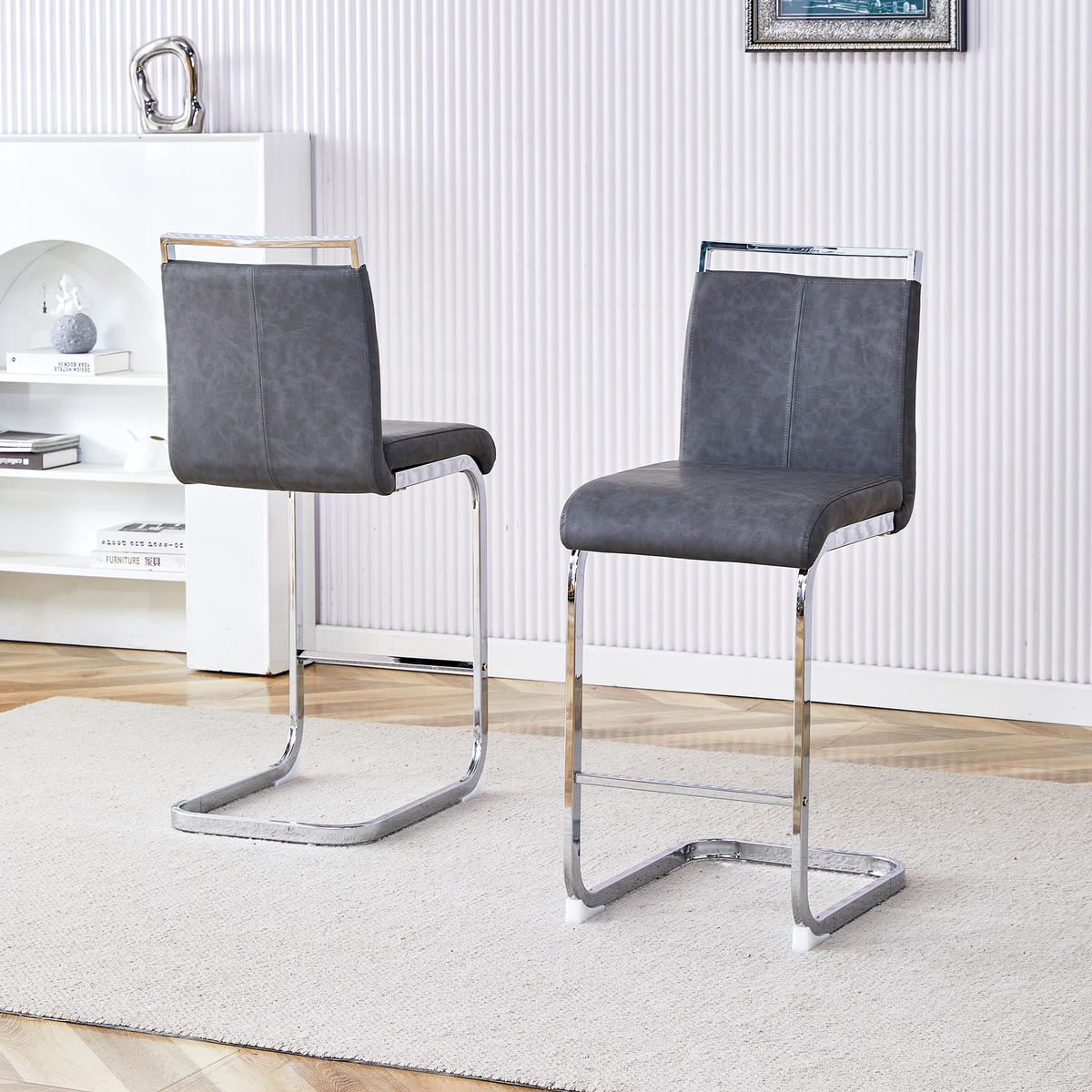 SCHWINGSTUHL DE-36484 2er Set mit PU-Bezug Dunkelgrau - Dunkelgrau, Metall (46.5/96.5/38.9cm) - ComfortXL