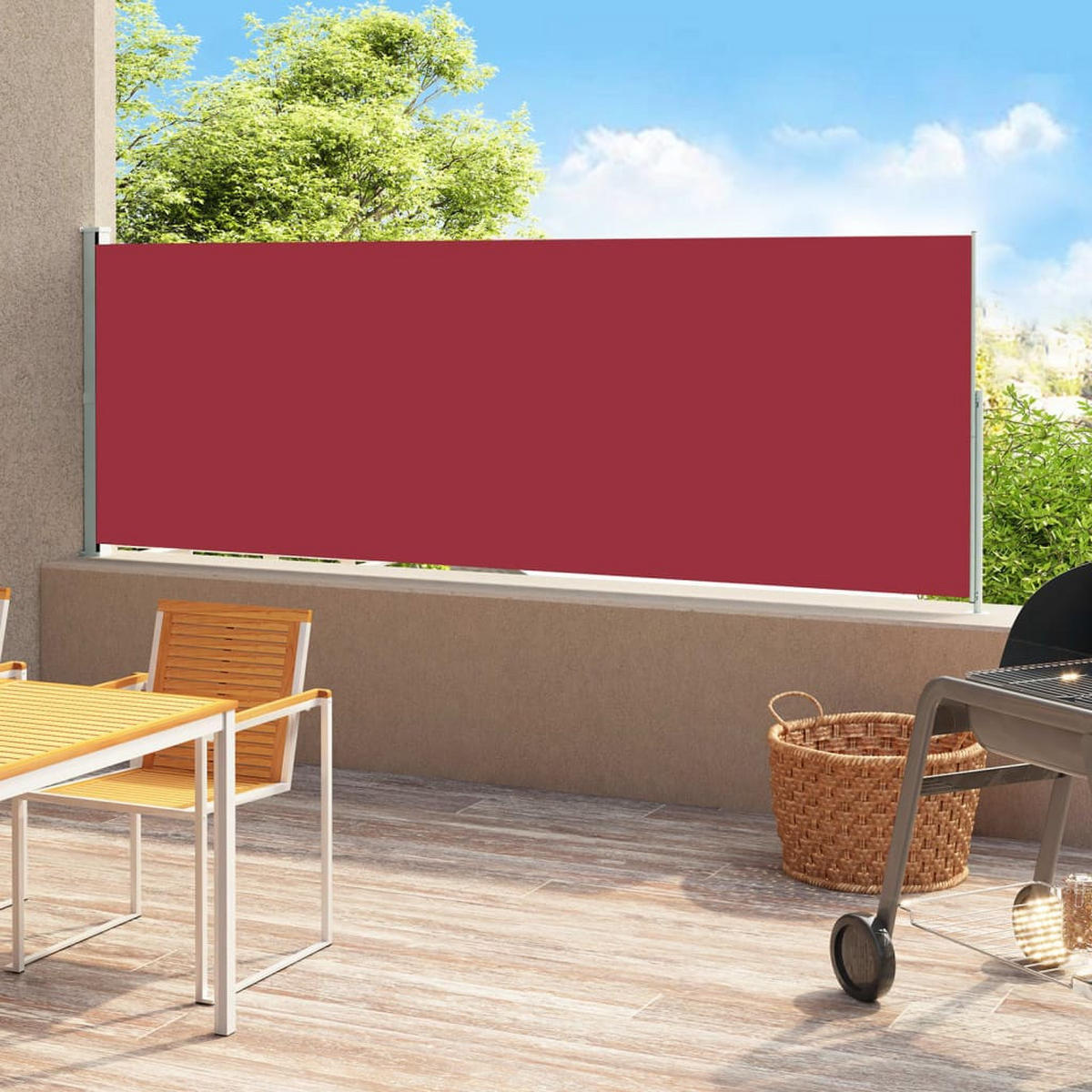 SEITENMARKISE Ausziehbar 180x500 cm Rot - Rot, Textil (500/180/500cm) - furnicato