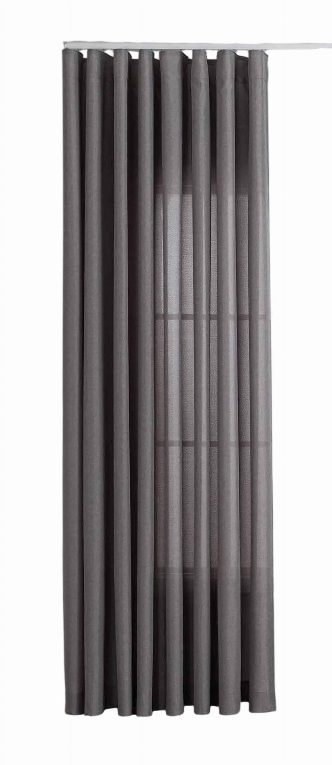 GARDINE Wellenvorhang Wien 245x300 cm Grau - Grau, Textil (300/245cm) - Gardinenbox
