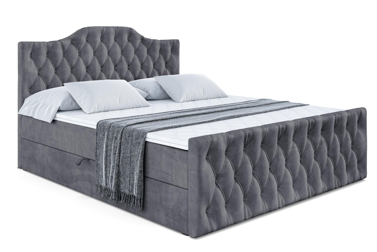 BOXBETT VILA-1-Z - 140x200 cm - H4 - Dunkelgrau - Dunkelgrau, Holzwerkstoff (140/200cm) - ALTDECOR