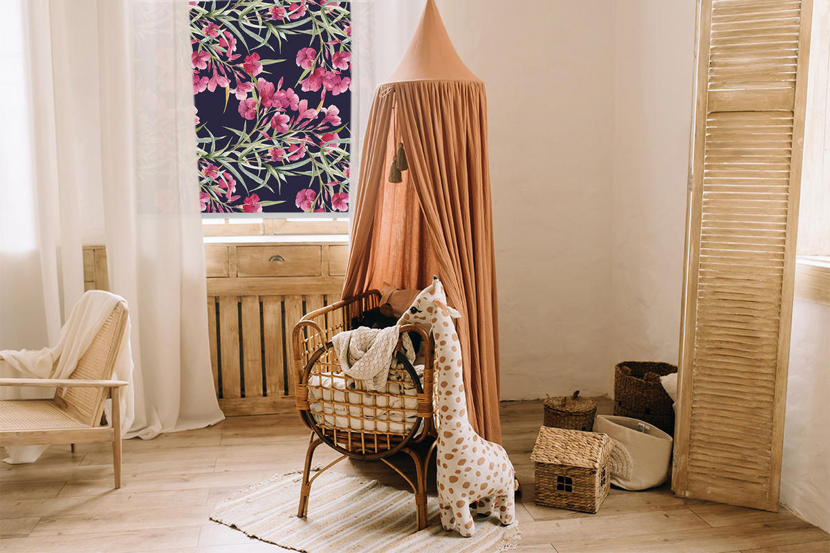 VNÚTORNÁ roleta - okenná roleta - roleta - 60x140 cm - Exotický kvet - pink, plast (60/140/0.5cm) - TULUP