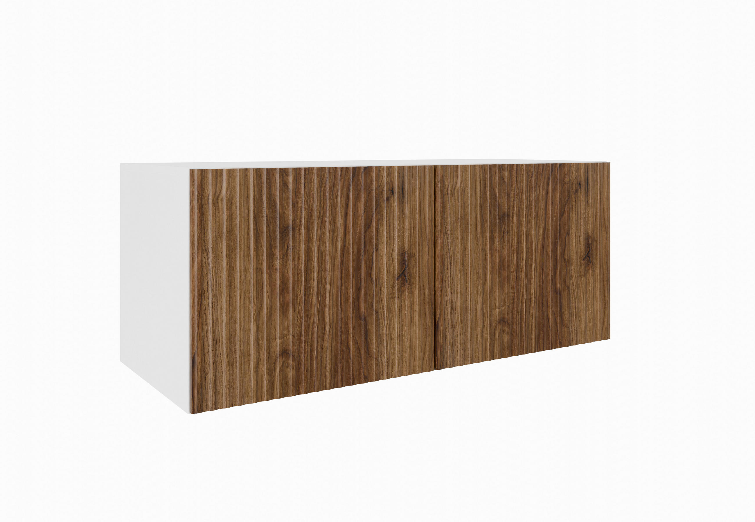 Meblini Tv-Schrank Weiß, Wildeiche 100x115x40 cm