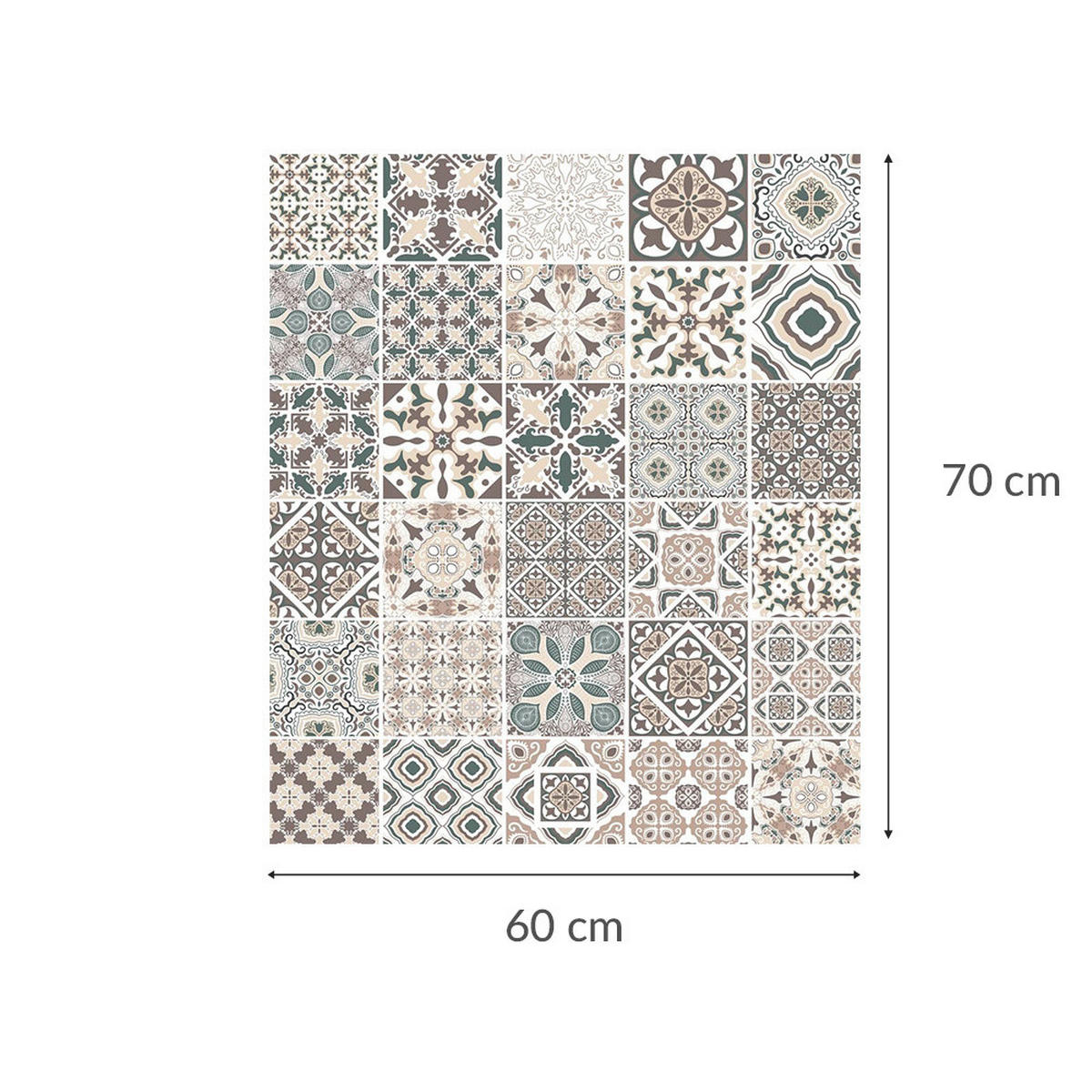 HERDABDECKPLATTE aus Glas Floor Tile 70/60/0,4 cm - Multicolor, Glas (60/0.4/70cm) - Wenko