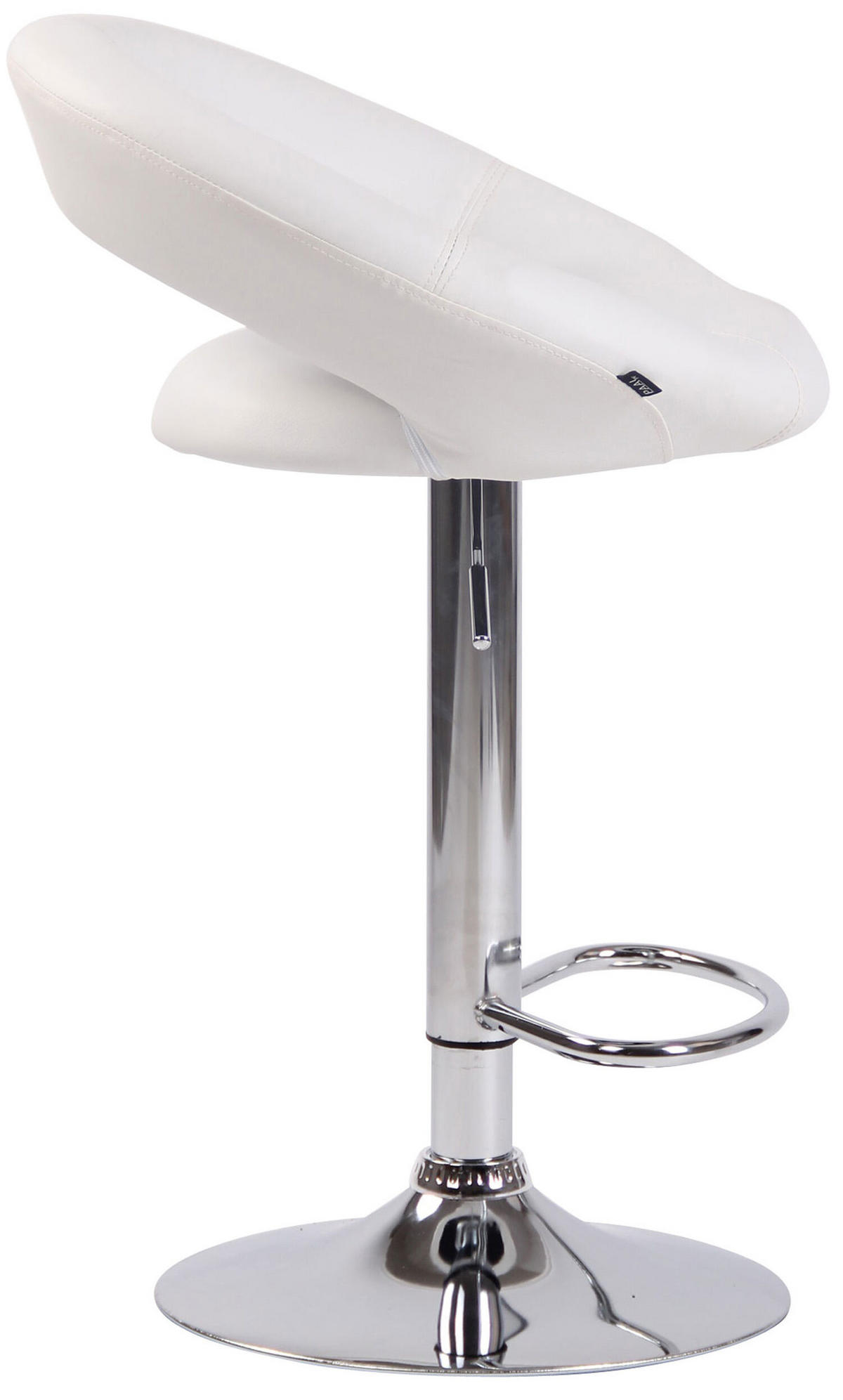 BARHOCKER Olin, Gestell Metall in Chromoptik, Kunstleder Weiß - Chromfarben/Weiß, Kunststoff/Textil (53/100/47cm) - TPFLiving