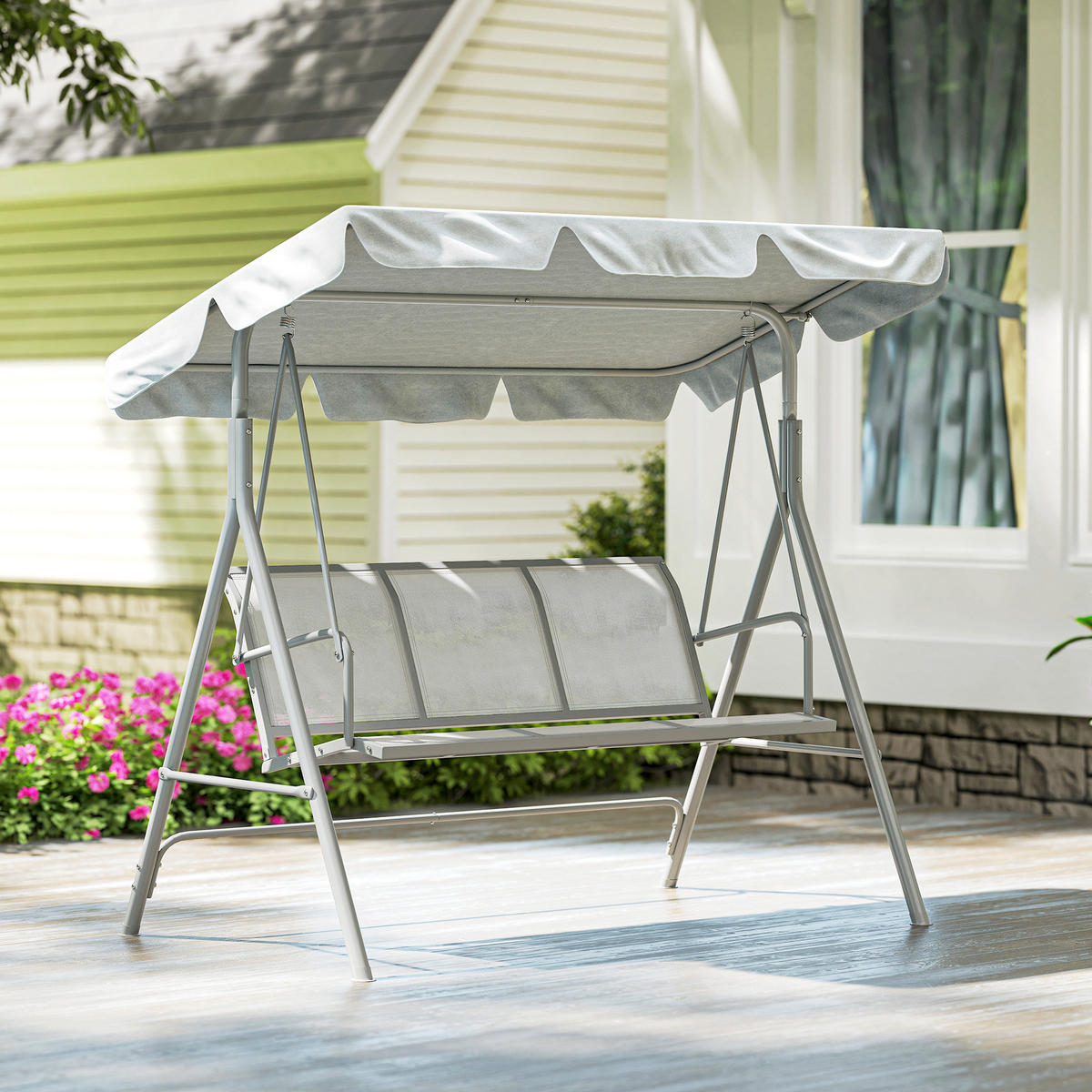 HOLLYWOODSCHAUKEL DE-15247 Grau - Grau, Metall (108/153/170cm) - ComfortXL
