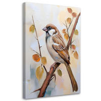 WANDBILD vogel auf einem zweig boho - Braun, Textil (40/60cm) - Feeby