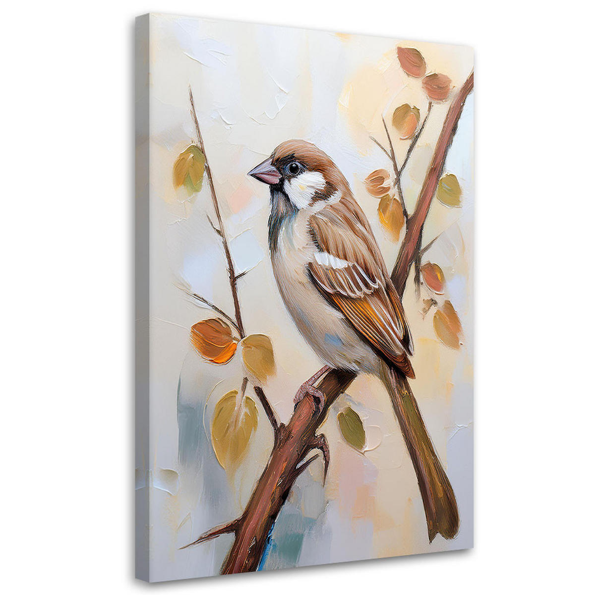 WANDBILD vogel auf einem zweig boho - Braun, Textil (40/60cm) - Feeby