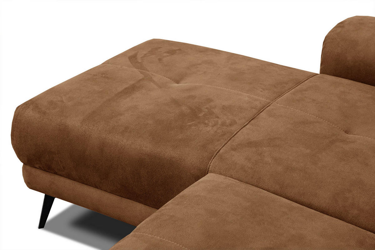 ECKSOFA FIERO 4-Sitzer, braun - Schwarz/Braun, Holzwerkstoff/Textil (158/269cm) - Courtois Laville