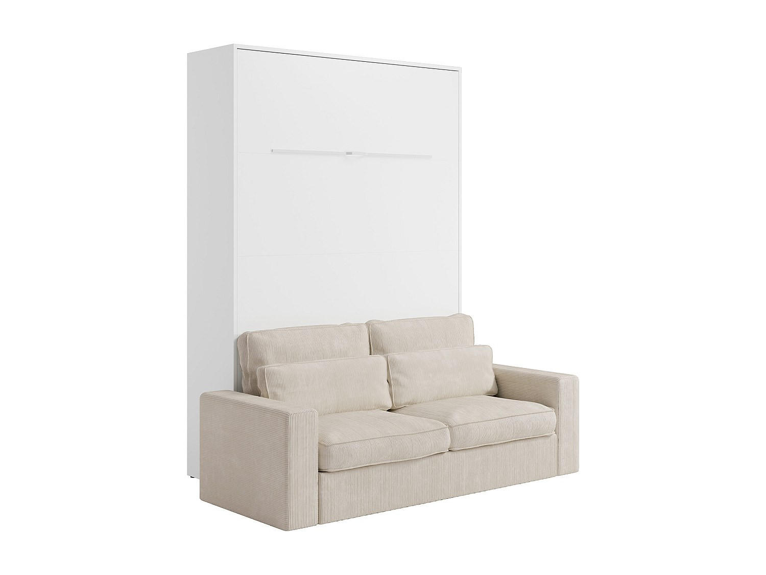 SCHRANKBETT - 2 Personen - holz - weiß Rapili - Weiß, Holz (140/200cm) - Vente-Unique