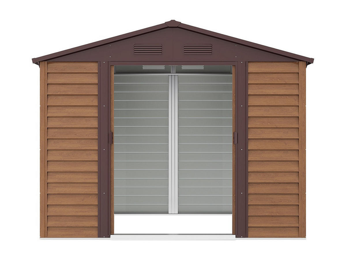 SCHREBERGARTENHAUS - 266 cm x 224 cm - metall - naturfarben dunkel Arsego - Naturfarben, Metall (266/177/224cm) - Vente-Unique