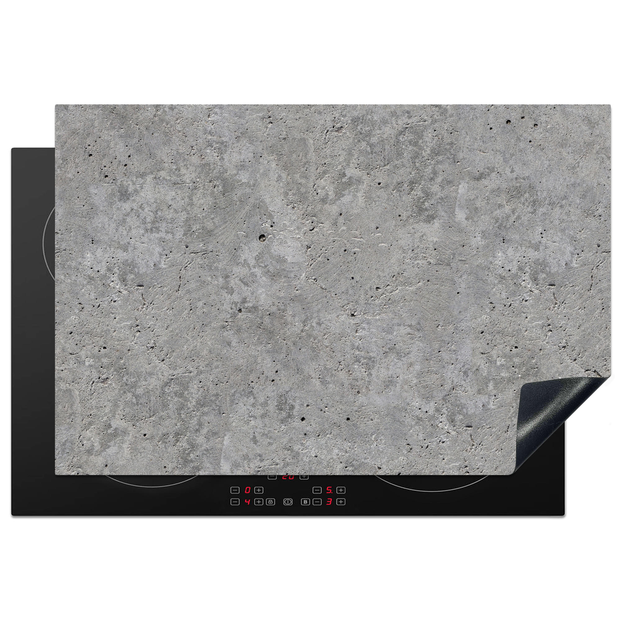 ZAŠČITA ZA INDUKCIJSKO PLOŠČO Beton 78x52 cm cm - svetlo siva, umetna masa (78/52/0.2cm) - MuchoWow