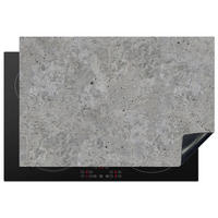 HERDABDECKPLATTE Beton - Schiefer - Grau - Struktur aus Beton Ceranfeldabdeckung 76x51.5 cm - Hellgrau, Kunststoff (76/51.5/0.2cm) - MuchoWow