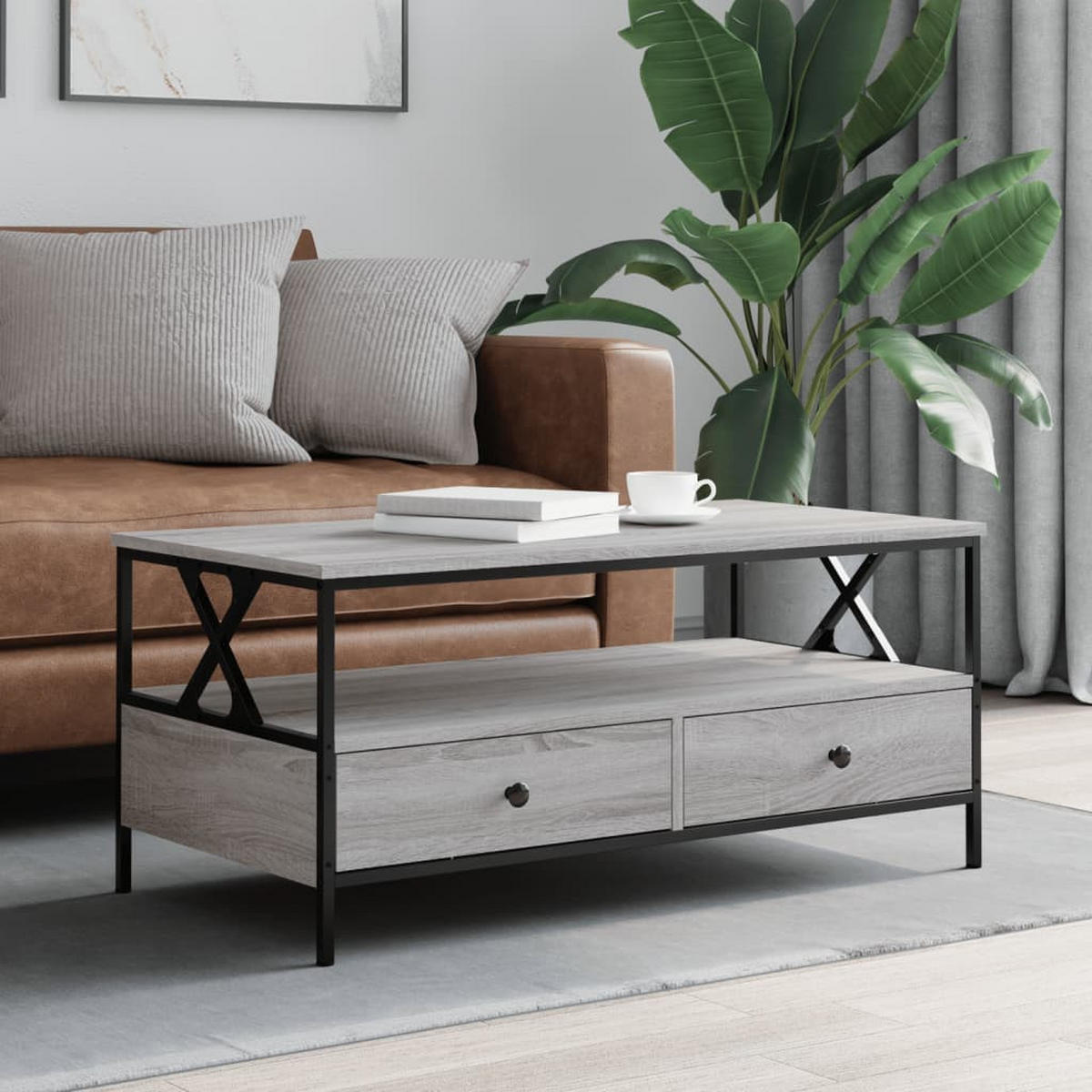 COUCHTISCH Grau Sonoma 100x51x45 cm Holzwerkstoff - Grau, Holzwerkstoff (100/51/45cm) - furnicato