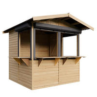 VERKAUFSSTAND aus Holz mit Rollläden 4 m², zerlegbarer Marktstand mit 4 abschließbaren Rollläden für Märkte und Events - Naturfarben, Holz (253/232/263cm) - Timbela