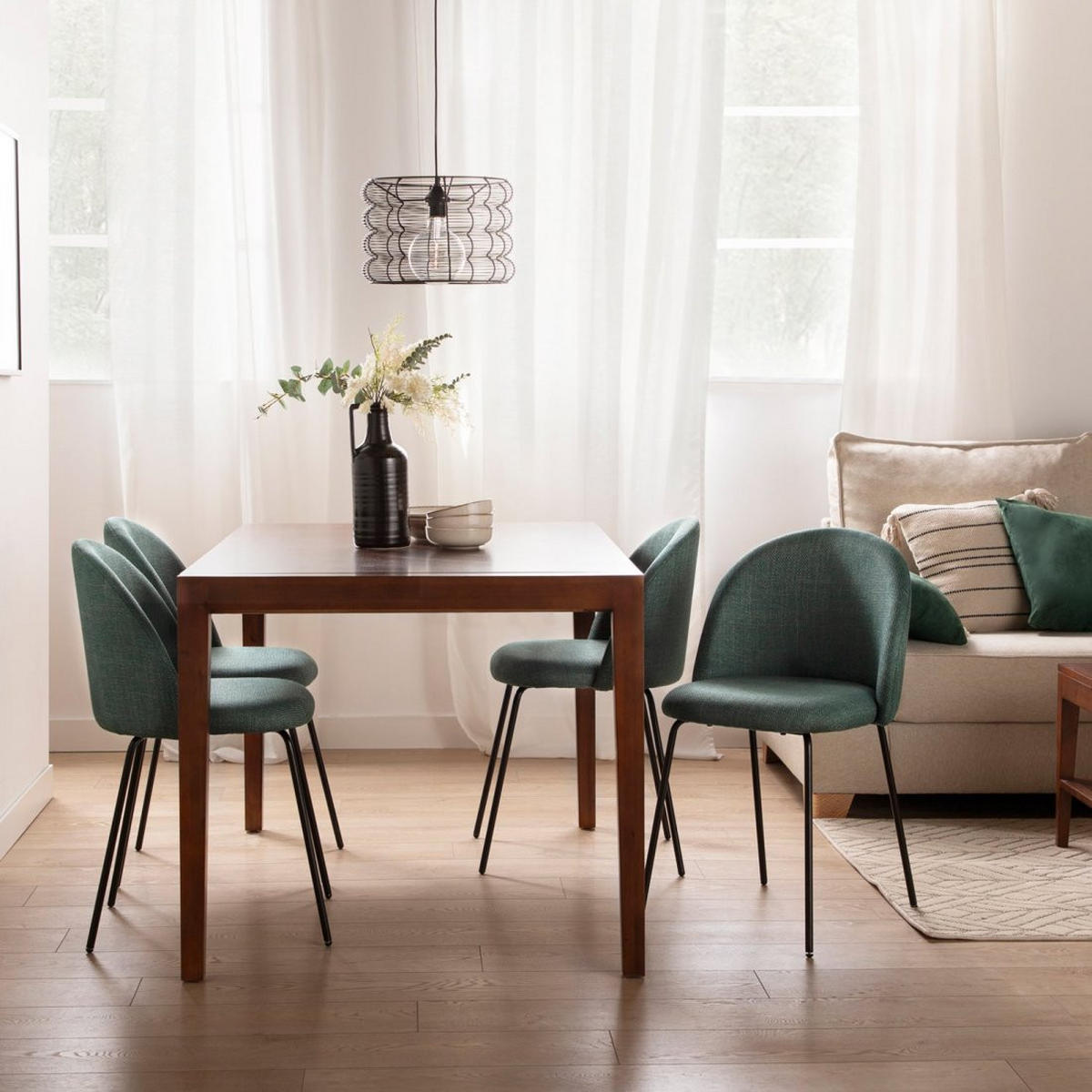 ESSZIMMERSTUHL Olivia Grün 48 cm x 81 cm - Grün, Textil (48/81/53cm)