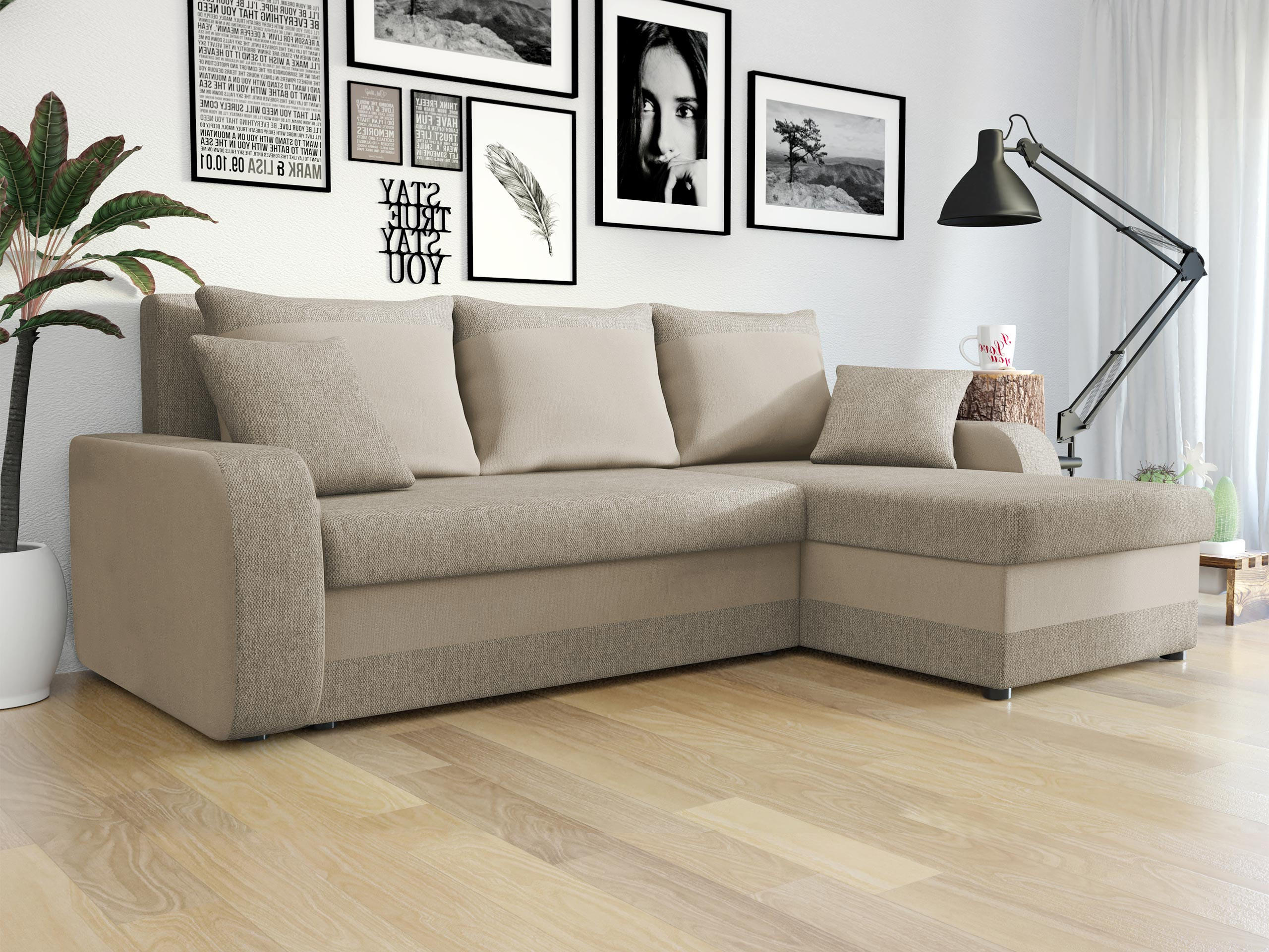Thumbnail - Mirjan24 Ecksofa, Beige, Textil, 5-Sitzer, einzeln stellbar, L-Form,L-Form, 238x147 cm, Wohnzimmer, Sofas & Couches, Woh...