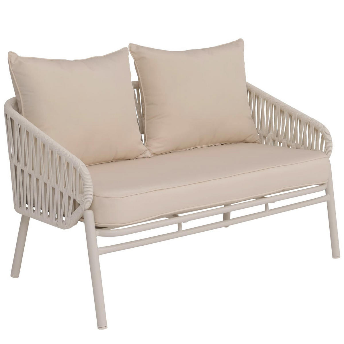 GARTENBANK Aluminium 83x116x65cm Creme - Creme, Metall (116/83/65cm) - PROREGAL