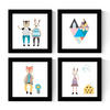 POSTER Set mit 4 modernen skandinavischen Tiere 20x20cm Rahmenlos - Klar, Papier (20/3cm) - Nacnic