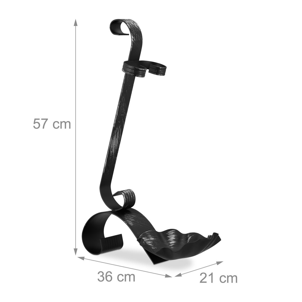 KAMINBESTECK - Schwarz, Metall (21/57/36cm) - Relaxdays