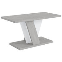 KAFFEETISCH 110x70x60 cm - Betonoptik K350 / Weiß - INEY - Weiß, Holzwerkstoff (110/70/60cm) - ALTDECOR