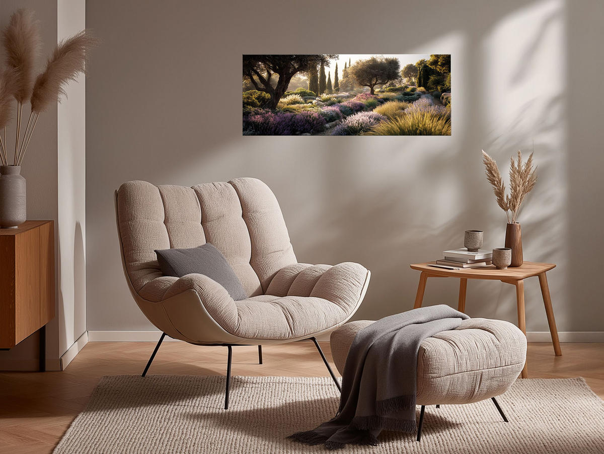 GLASBILD 80x30 cm Mediterrane Landschaft - Violett, Glas (80/30cm) - artissimo