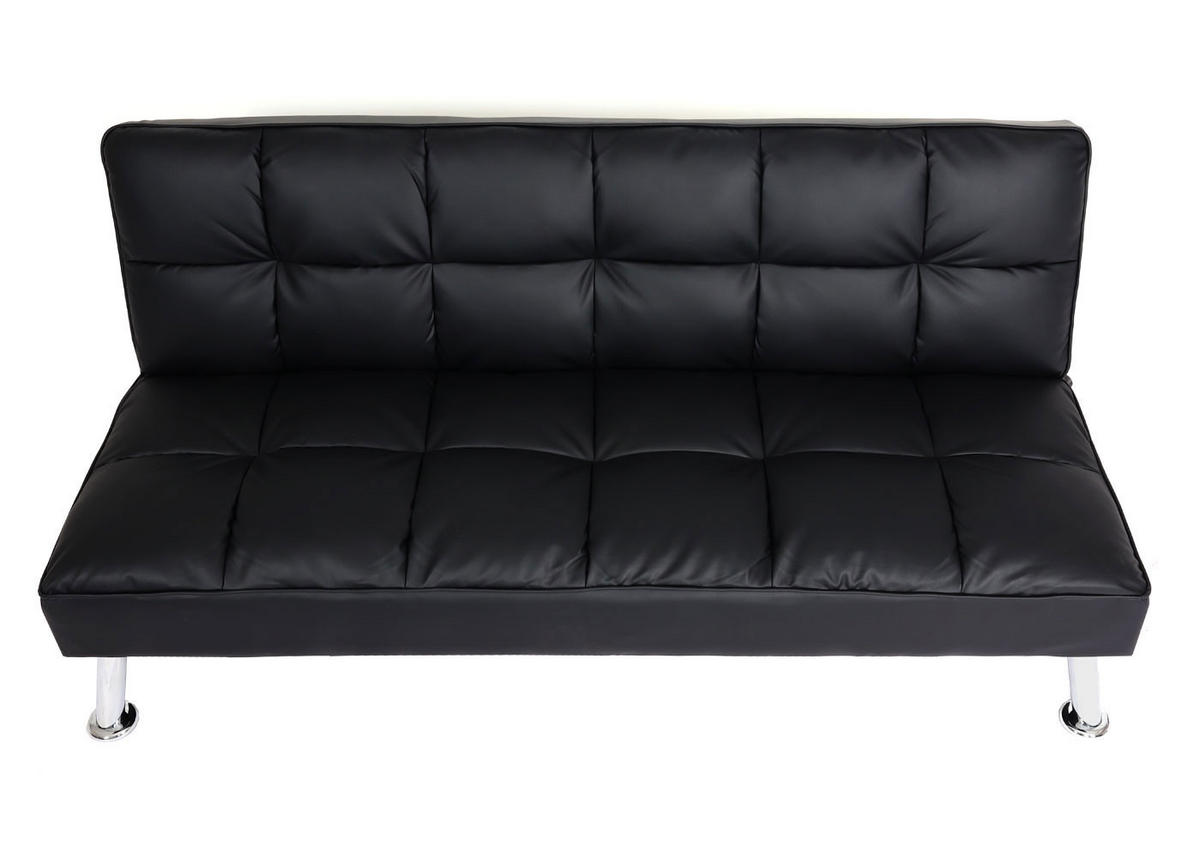 SOFA Schwarz - Schwarz, Textil (181/82/107cm) - MCW