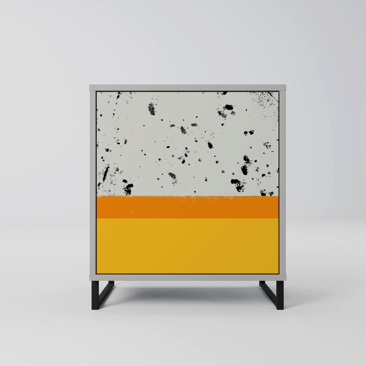 SIDEBOARD DYED BY ORANGE, Grau, 57,5x42x57,5 cm, Ohne Füße - Multicolor/Grau, Holzwerkstoff (57.5/57.5/42cm) - SpaceRebels