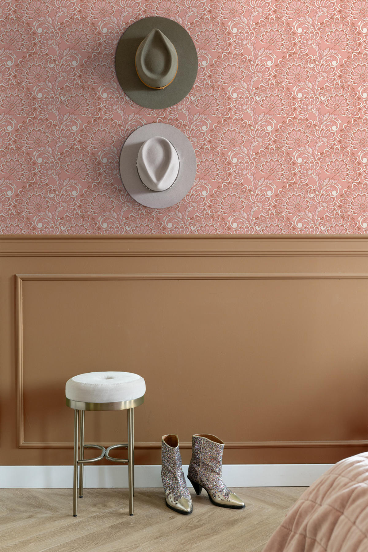 TAPETE Blumenmuster 50 x 900 cm - Terracotta, Papier (50/900cm) - ESTAhome