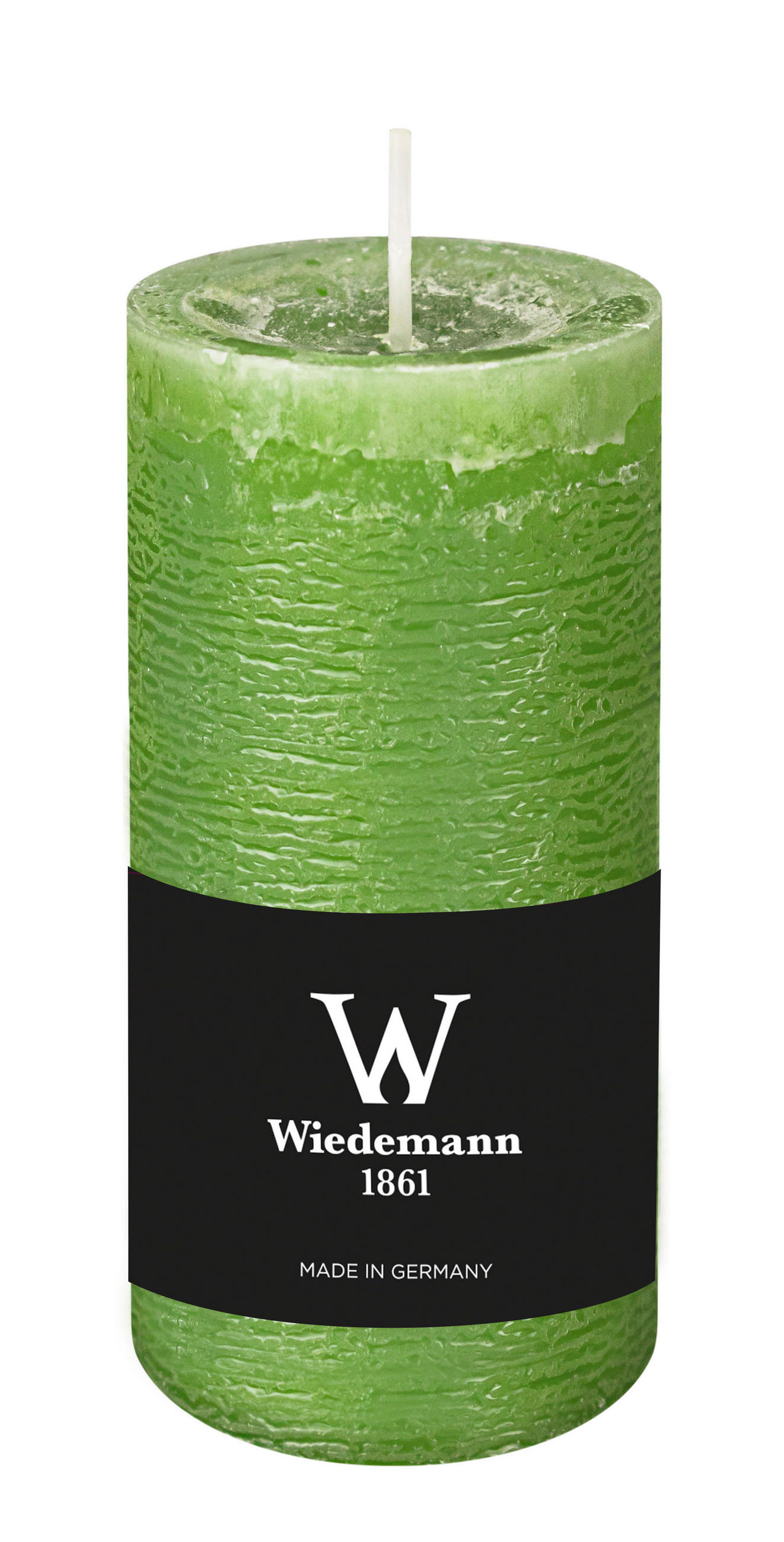 STUMPENKERZE Rustik Marble Style Apfelgrün 120 x Ø 58 mm, 1 Stück - Apfelbaumfarben, Paraffin (6/12cm) - Wiedemann Kerzen