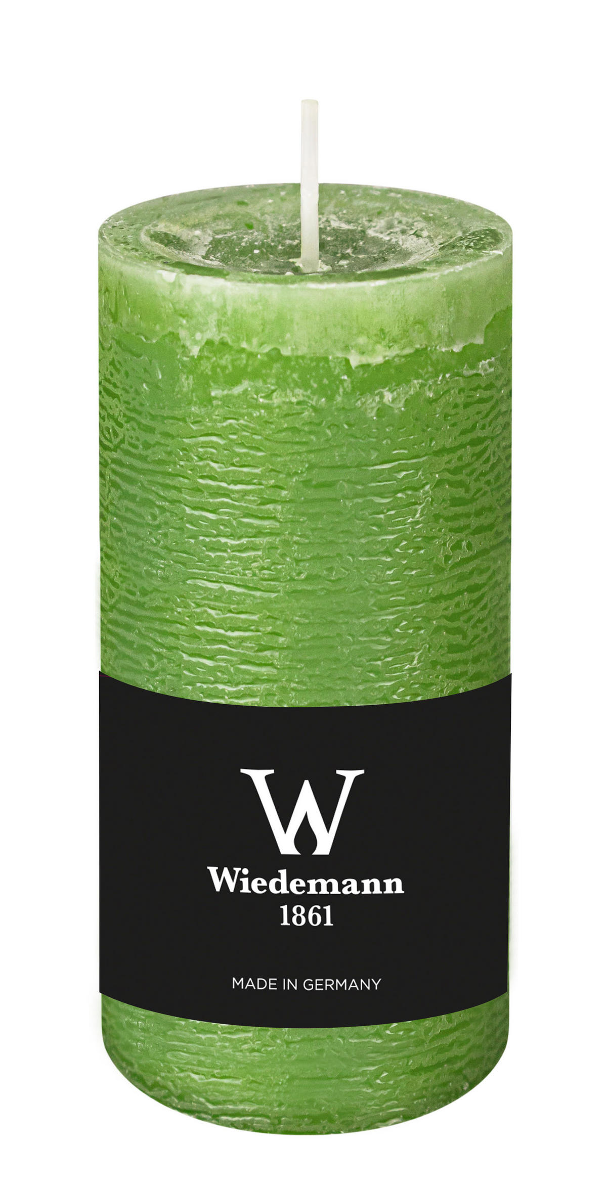 STUMPENKERZE Rustik Marble Style Apfelgrün 120 x Ø 58 mm, 1 Stück - Apfelbaumfarben, Paraffin (6/12cm) - Wiedemann Kerzen