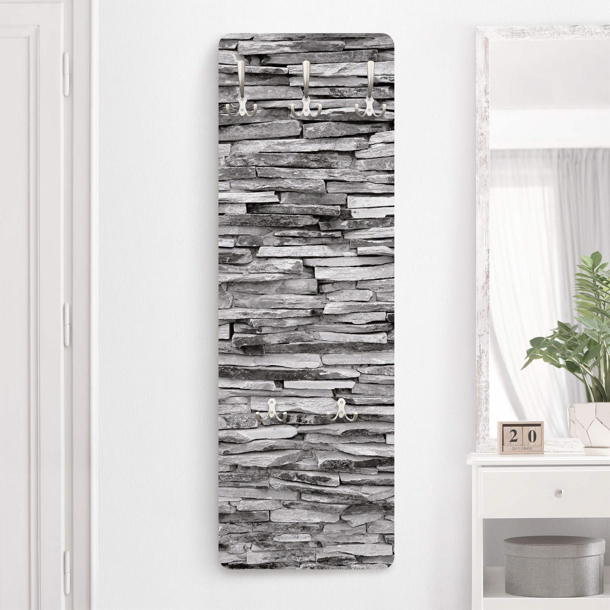WANDGARDEROBE - Arizona Stonewall 34/105 cm - Grau, Holzwerkstoff (34/105/1.6cm) - Bilderwelten
