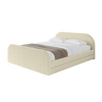 POLSTERBETT mit Bettkasten, Fußteil und Lattenrost, Boxbett mit Matratze H3/H4 - LERIS-v1-Z 180x200 Beige - Taupe, Holzwerkstoff/Textil (180/200cm) - ALTDECOR