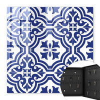 SCHLÜSSELBOX Schwarz 30x30 cm- Türöffnung nach rechts - Geometrische Schönheit - Blau, Metall (30/30/5cm) - TULUP