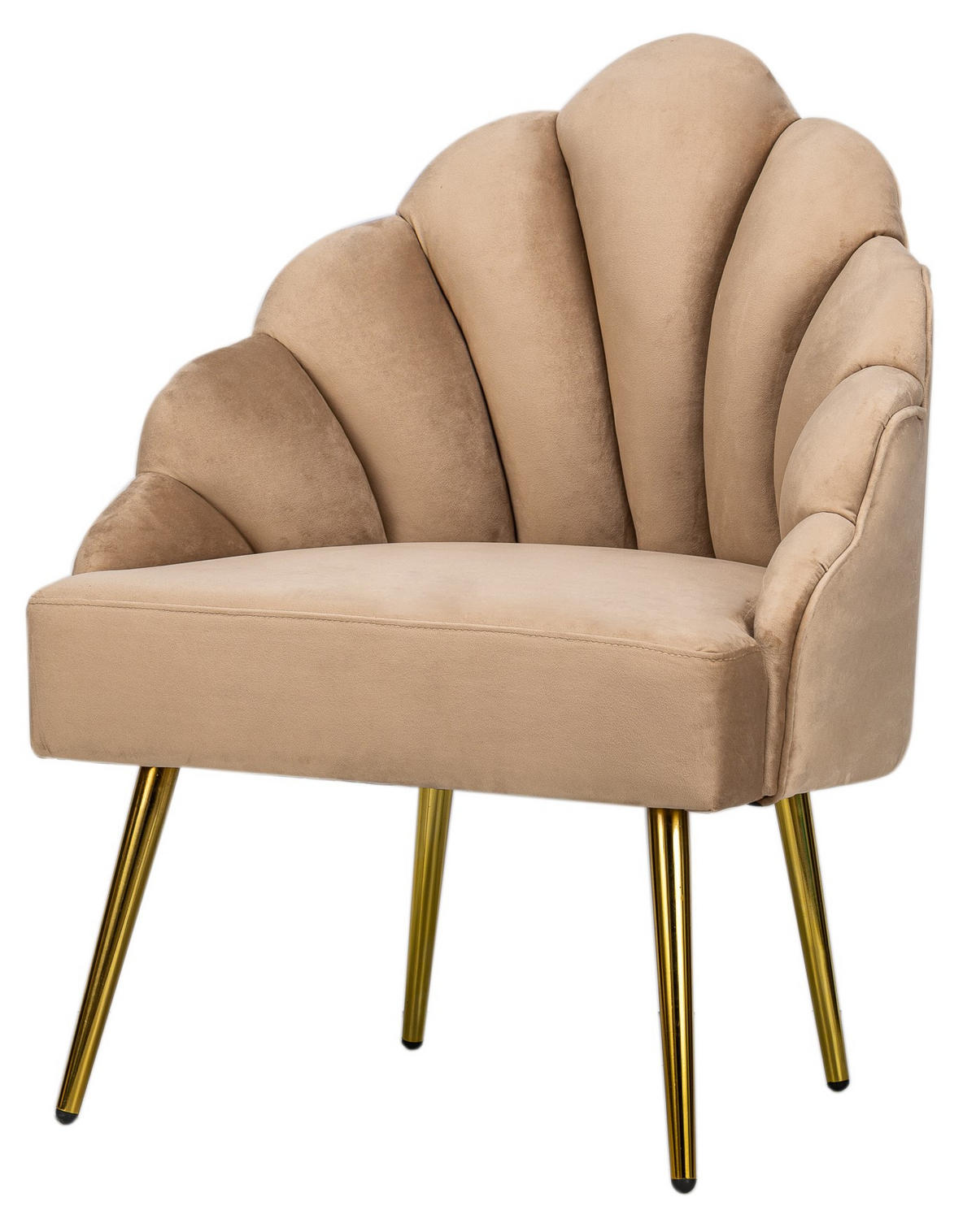 SESSEL Samt Beige - Beige, Textil (63/89/60cm) - Nordlys