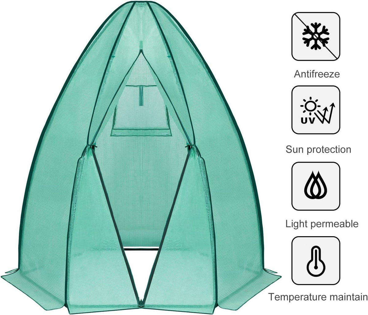 FOLIENGEWÄCHSHAUS, PE-halbdurchsichtiges Tomatengewächshaus - Grün, Textil/Metall (160/180/160cm) - Woltu