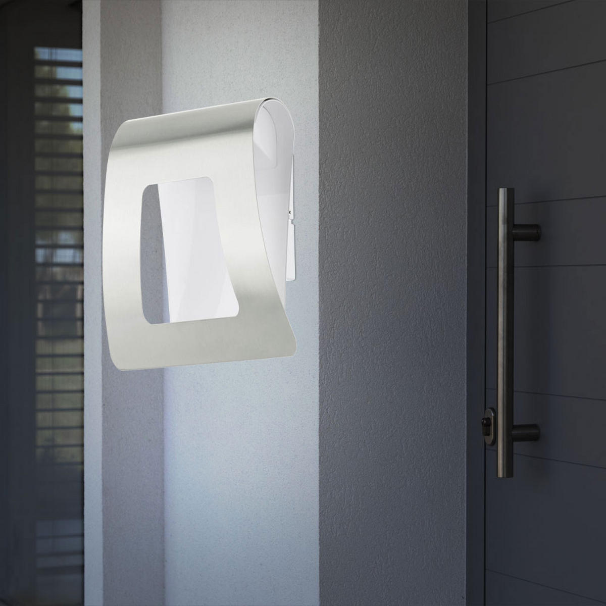 LED AUSSEN-WANDLEUCHTE Edelstahl Silber FASTRO - Silberfarben, Metall (21.5/22/10.5cm)