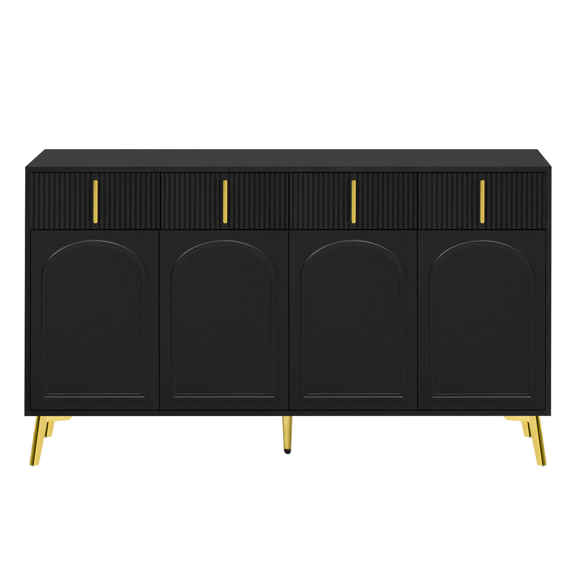 SIDEBOARD Schwarz 140/37,8/82 cm - Schwarz, Holzwerkstoff/Metall (37.8/82/140cm) - Urban Meuble