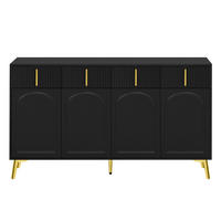 SIDEBOARD Schwarz 140/37,8/82 cm - Schwarz, Holzwerkstoff/Metall (37.8/82/140cm) - Urban Meuble