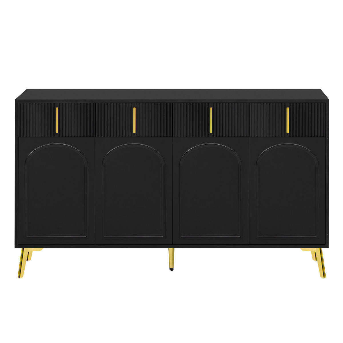 SIDEBOARD Schwarz 140/37,8/82 cm - Schwarz, Holzwerkstoff/Metall (37.8/82/140cm) - Urban Meuble