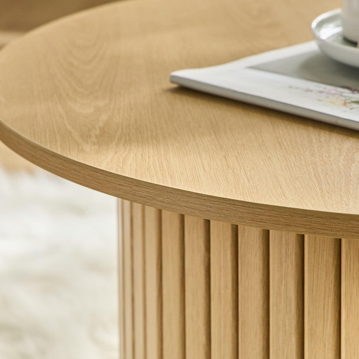 COUCHTISCHE in Houtenoptik - ELIE 70/70/40 cm - Eschefarben, Holzwerkstoff (70/70/40cm) - Calicosy