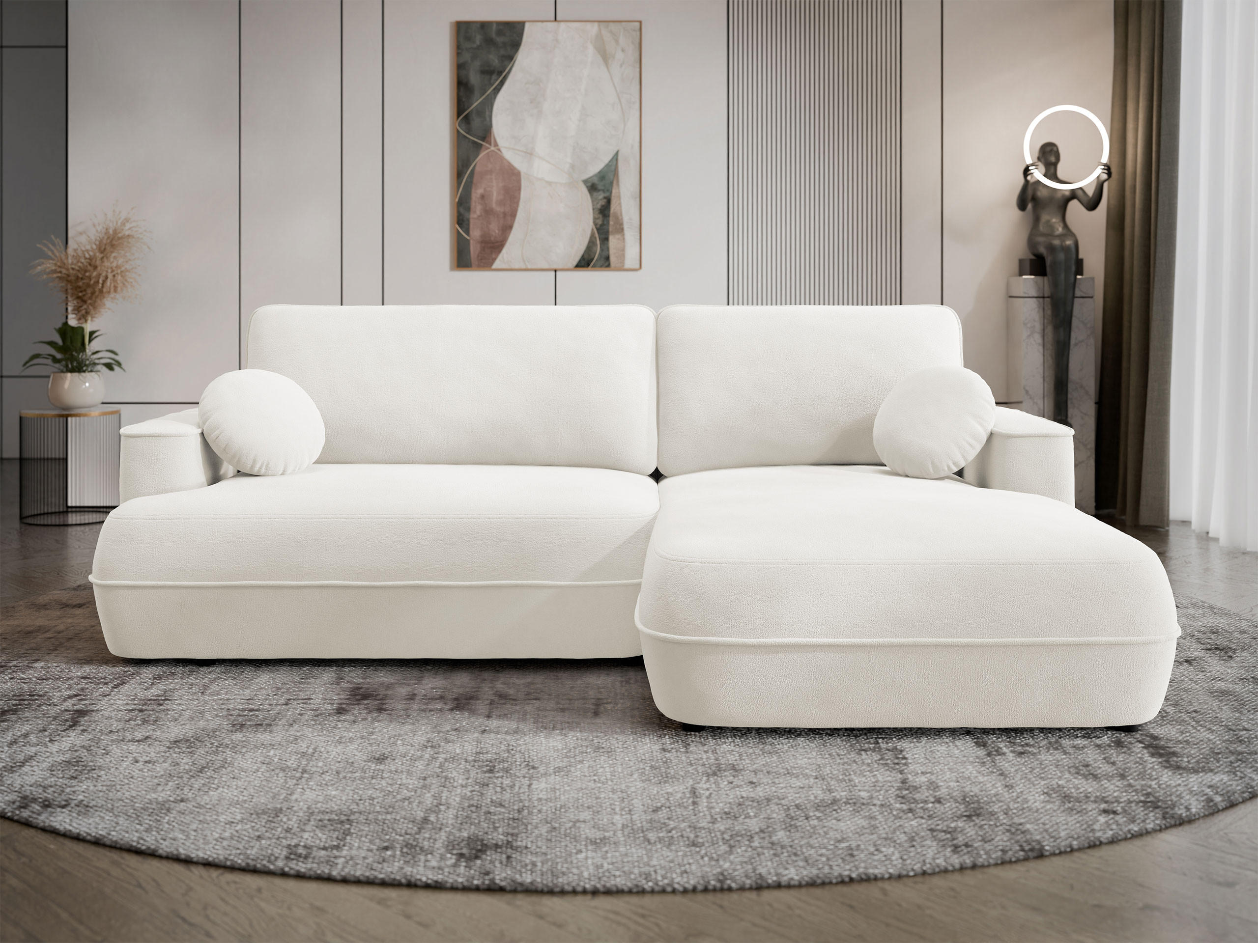 ECKSOFA Fuego L, Seite: Rechts - Hellbraun/Schwarz, Holz/Kunststoff (260/168cm) - MIRJAN24