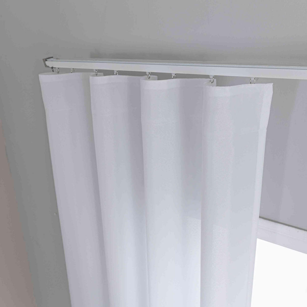 GARDINE Wellenvorhang Wien 245x300 cm Weiß - Weiß, Textil (300/245cm) - Gardinenbox