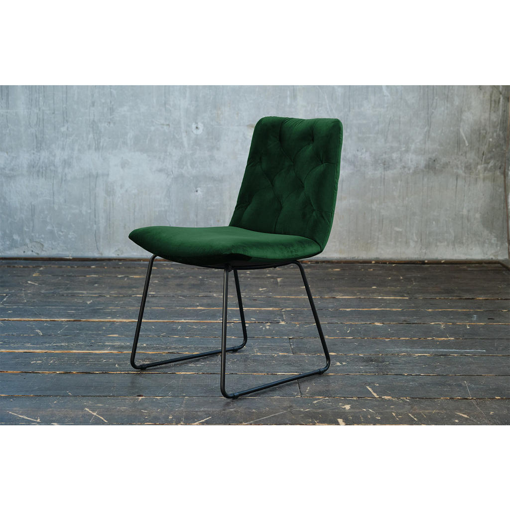 Thumbnail - Kawola Stuhl, Smaragdgrün, Textil, 52x87x66 cm, Esszimmer, Stühle, Esszimmerstühle